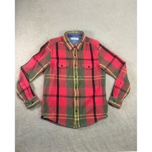 OUTERKNOWN Plaid Flannel Heavy Men Size M Red Green Yellow Long Sleeve Button Up